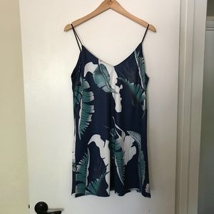 Monstera pattern sun dress